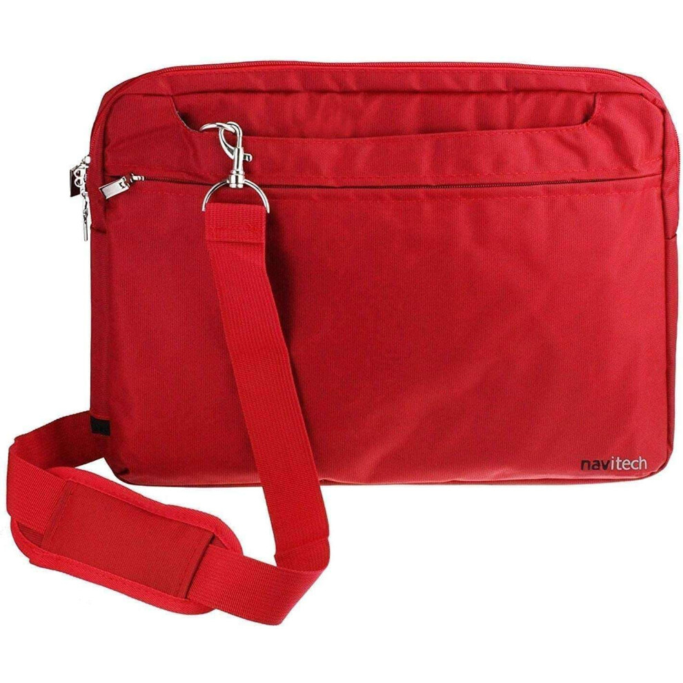 Navitech Sleek Water Resistant Travel Bag - Compatible With Yoohoo 14" Portable Dvd Player Red 5063295997832