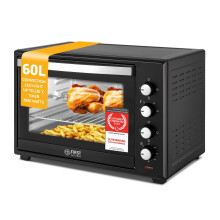 TZS First Austria - Mini Oven 60L 2000W - Small Pizza-Oven temperature control up to 230?C & 6 modes - Baking-Oven with 60 min. timer, 4 rack levels,