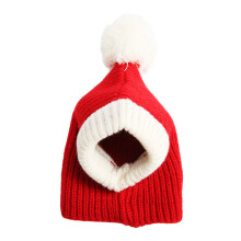Elastische kerstmuts voor huisdieren, warme wintermuts, kostuum van zachte stof, feestelijke look, aantrekkelijk vakantieaccessoire, rood-wit stijl,