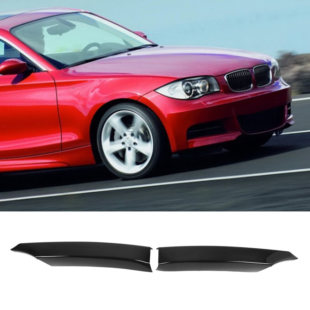 Glossy 2Pcs Front Bumper Lip Spoiler For 1 Series E82 E88 2008-2013 Black 4251380997800