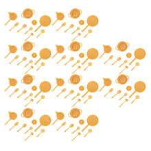 Set di 10 Pentole e Padelle Miniature per Cucina, Scala 1:12, in Plastica Dorata Realistica