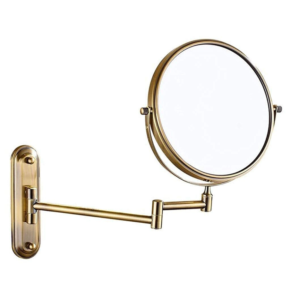 Vanity Wall Mirror with 6 Inch DoubleSided Magnifying Makeup Mirror, 360 Swivel Extendable Mount