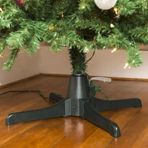 Rotating Christmas Tree Stand for 7.5ft Trees, 360 Spinning Base, Supports 80lbs, 3Way Switch