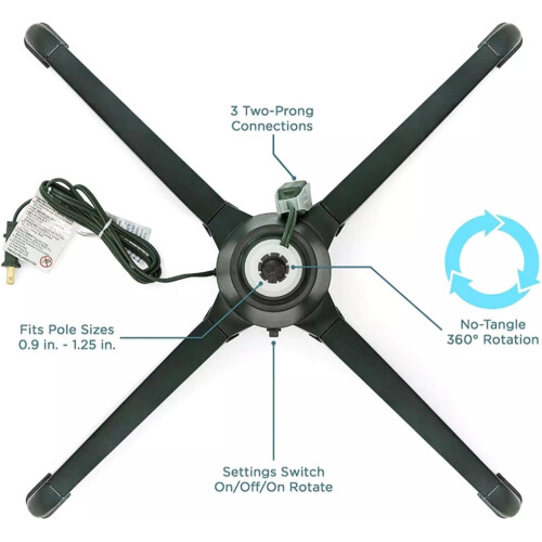 Rotating Christmas Tree Stand for 7.5ft Trees, 360 Spinning Base, Supports 80lbs, 3Way Switch 1