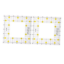 2pcs Acrylic Quilting Ruler Square Sewing Templates with Clear Markings for Fabric Cutting and Dressmaking