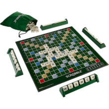 Deluxe Scrabble Set with Locking Tiles for Family Fun