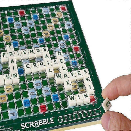 Deluxe Scrabble Set with Locking Tiles for Family Fun 2