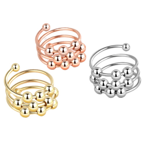 Anti-Stress-Ring verstellbar Kupfer 3 Packung