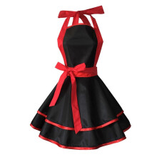 (Red) Vintage Cooking Apron Pinafore Lovely Sweetheart Retro Kitchen Apron Ruffle Apron Dress for Women Girls Mothers Gifts  Yellow