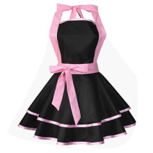 (Pink) Vintage Cooking Apron Pinafore Lovely Sweetheart Retro Kitchen Apron Ruffle Apron Dress for Women Girls Mothers Gifts  Yellow