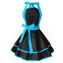 (Blue) Vintage Cooking Apron Pinafore Lovely Sweetheart Retro Kitchen Apron Ruffle Apron Dress for Women Girls Mothers Gifts  Yellow