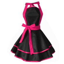 (rose red) Vintage Cooking Apron Pinafore Lovely Sweetheart Retro Kitchen Apron Ruffle Apron Dress for Women Girls Mothers Gifts  Yellow