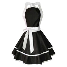 (White) Vintage Cooking Apron Pinafore Lovely Sweetheart Retro Kitchen Apron Ruffle Apron Dress for Women Girls Mothers Gifts  Yellow