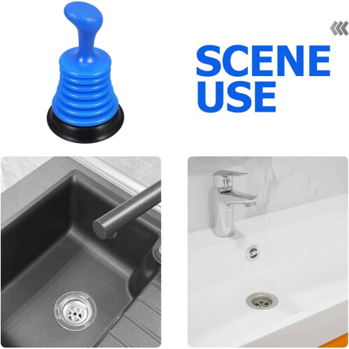 Small Sink Drain Plunger with Fast Unclogging Action for Kitchen and Bathroom Sinks 1