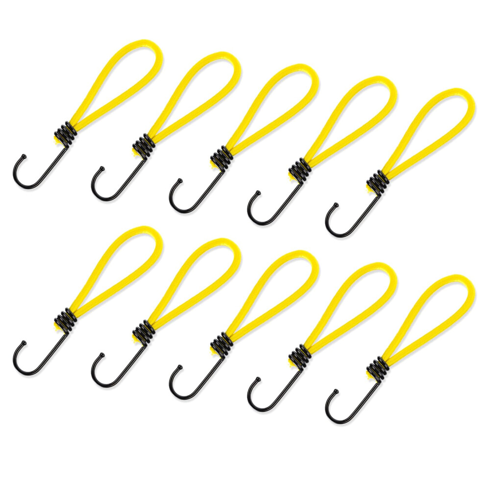 10Pcs Heavy Duty Bungee Cord Hooks Elastic Tent Rope With Carabiner For Camping Outdoor Use 9365369731646