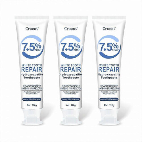 (3PCS) Hydroxyapatite Toothpaste for Advanced Enamel Protection, Gentle and Effective Formula, Fluoride-Free Toothpaste for Sensitive Teeth