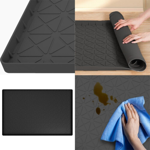 Under Sink Mat Waterproof Silicone Protector for Kitchen Cabinets Leak Proof Easy Clean 71x56cm 2