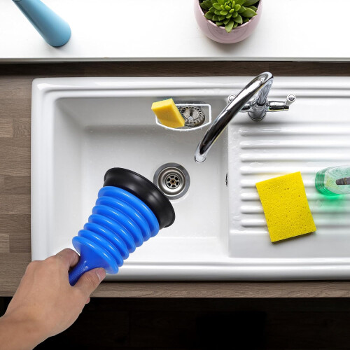 Compact Sink Plunger for Kitchen and Bathroom with Efficient Squeeze Design, Rapid Drain Unclogger 2