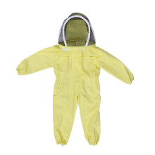 Child Beekeeping Suit with Hat and Veil, Breathable Cotton, Bee Sting Protection Jumpsuit L