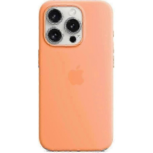 (Orange Sorbet) For Apple iPhone 15 Pro Silicone Case with MagSafe 2