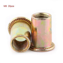 Carbon Steel Flange Rivnut Nutsert Fastener, M3-M12 Threaded Rivet Nut (M8x20pcs)
