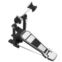 Bassdrum-Pedal mit einstellbarem Schlägelwinkel, Doppelkettenantrieb, robuster Konstruktion und klassischem Filzschlägel für sanftes und