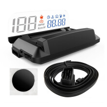 Digital Speedometer 5in HUD OBD Projector For Cars With Daytime Clarity Overspeed Alert Water Temperature Battery Voltage Monitoring And Plug And