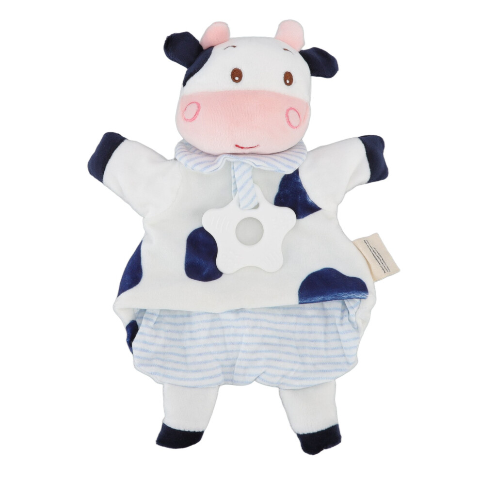 High-Density Plush Material Infant Lovey, Machine Washable Plush Cow Blanket for Newborns, Soft Comfortable Multi Purpose Snuggle Toy with Cute