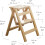 Folding Wooden Step Stool Chair with Extra Steps for Home Library, Office, Kitchen Use (Yellow) 2