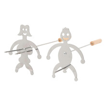 Stainless Steel Reusable BBQ Skewers for Funny Party and Family Dinner - Easy to Hold, Suitable for Men and Women
