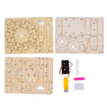 3D Wooden Puzzle Educational Project Brain Teaser - Safe DIY Craft Model With Mechanical Transmission, No Tools Required Natural Wood Thick Compact
