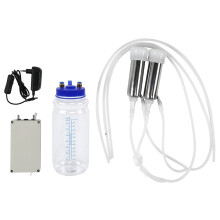 Adjustable Pressure Automatic Pulsation Vacuum Milker Electric Cow Milking Machine With Food Grade Silicone Cups And Tubes Highly Sealed System For