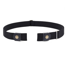 Elastischer Gürtel ohne Schnalle PU-Leder Schwarz 3 cm