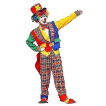 (4XL, RED BLUE) 5 Pcs Adult Clown Costume Set for Men Women Cosplay