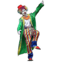 (5XL, GREEN) 5 Pcs Adult Clown Costume Set for Men Women Cosplay