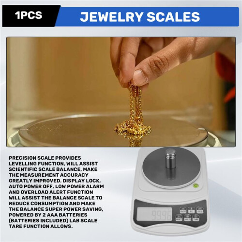 Digital Lab Scale, Gram-Scale 1000G 0.01GAccuracy, Multi-Function High Precision Electronic Scale with 100G Weight 2