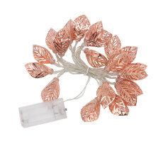 Battery Powered Rose Gold String Lights 20 LEDs Waterproof Leaf Light for Party
