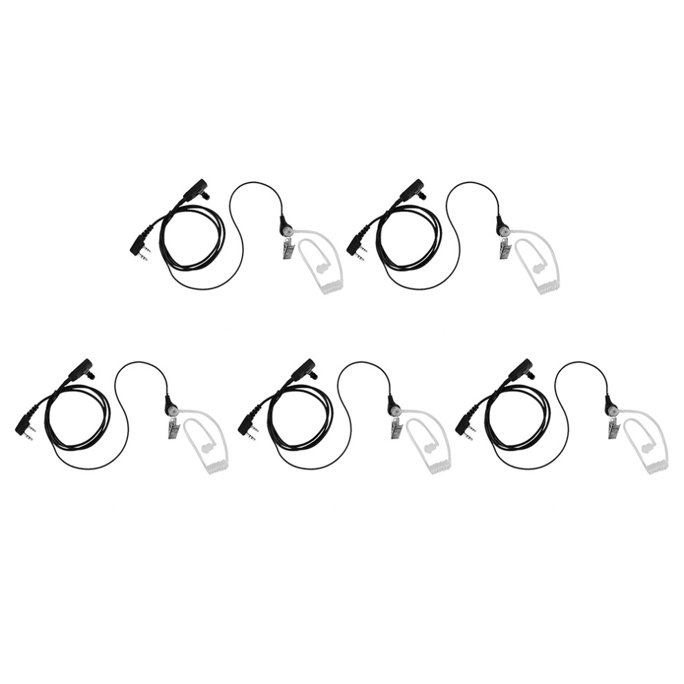Push To Talk Button Earpiece Headset With Covert Acoustic Tube Ptt Mic Hands-Free Communication For Baofeng And Fbi Radios Soft Silicone Earplugs 9138057884524