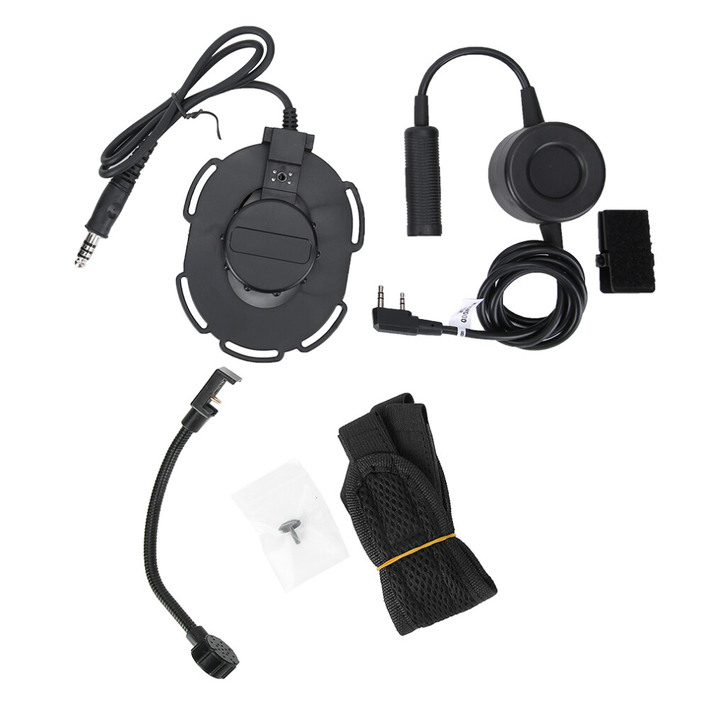 Walkie Talkie Headset Tactical Military Grade, Big Ptt Button With 360 Degrees Rotating Clip Flexible Microphone Boom Adjustable Suspension Straps 9009791443974