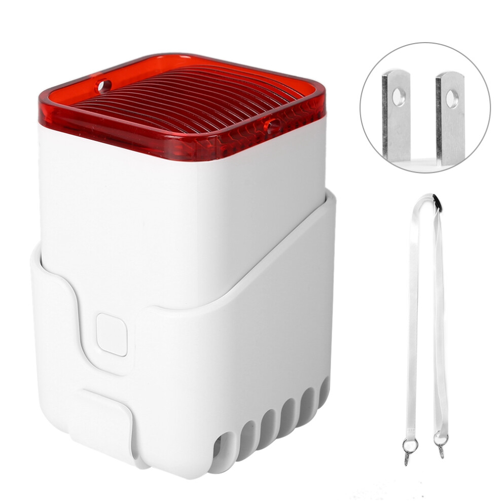 Strobe Siren For Home Security Alarm Systems, Powerful Electric Security Siren With 110Db Alert And Flashing Red Light, Wall Mountable Mini Wired 9138057884791