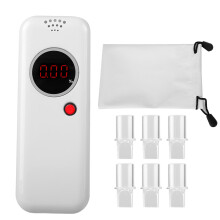 Wireless Connected Breathalyzer with Smart App Integration, Alcohol Testing Device with LED Indicator, Foldable Mouthpiece and BAC Estimation