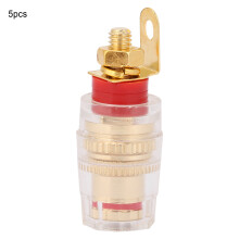Terminal de altavoz tipo banana chapado en oro con borne de conexión aislado para enchufe de 4 mm, conector de amplificador de latón con fijación