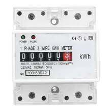 kWh-mittari sähkömittari LED-digitaalinen näyttö energiamittari yksivaiheinen tehonilmaisin yksisuuntaisella mittauksella helppo asennus kotiin