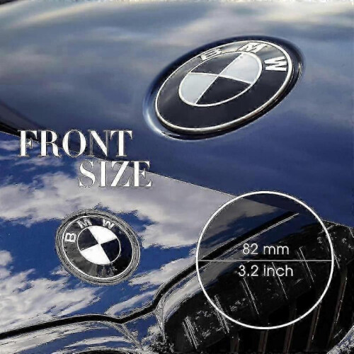 7pcs black logo hood and trunk for all models E30 E36 E46 E34 E39 E60 E65 E38 X3 X5 X6 3 4 5 6 7 8 (82mm + 73mm) 2