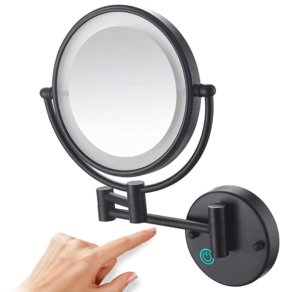 Wall Mounted Makeup Mirror 7.8 Inch 1X/10X DualSided LED Vanity Mirror with Touch Screen and 360 Swivel