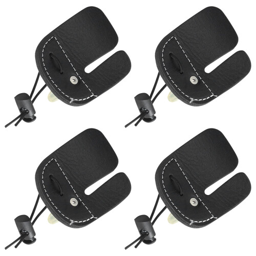4pcs Adjustable DoubleLayer Archery Finger Tab Protector for Recurve Bow Shooting Practice