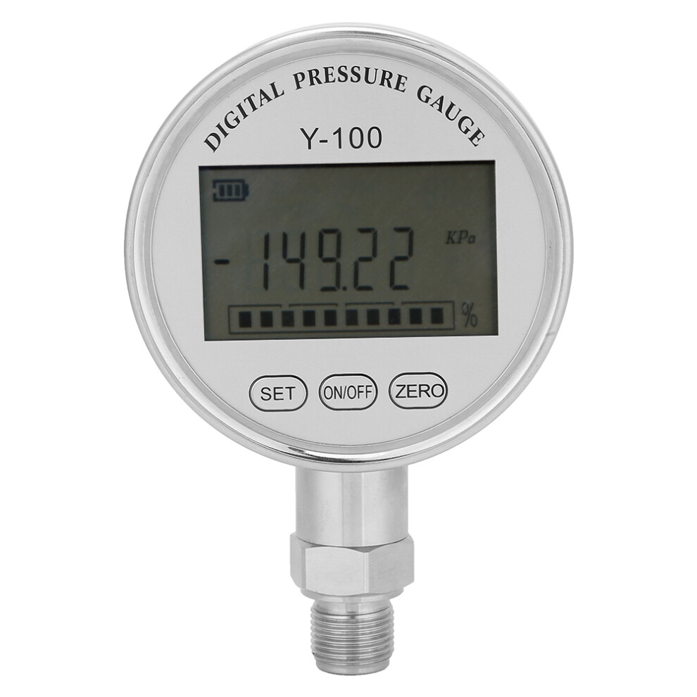 Water Pressure Gauge Digital With Backlight Display, High Precision Anti Corrosion Industrial Equipment Compatible Pressure Tester With Lcd Readout 9009791445275