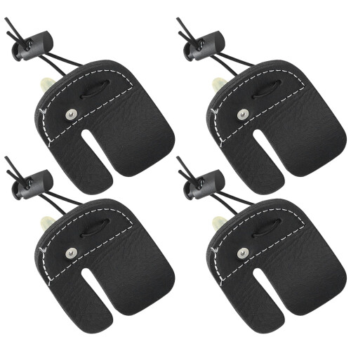 Archery Finger Tab Set Adjustable DoubleLayer Leather Recurve Bow Finger Protector for Outdoor