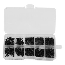 Kit de parafusos sextavados de aço liga premium, resistentes à corrosão, com cabeça escareada, fáceis de instalar e com caixa de armazenamento