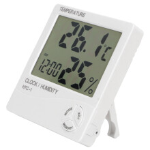Temperatur- og fuktighetsmåler med LCD-vekkerklokke digitalt termometer og hygrometer kompakt elektronisk enhet for innendørs utendørs